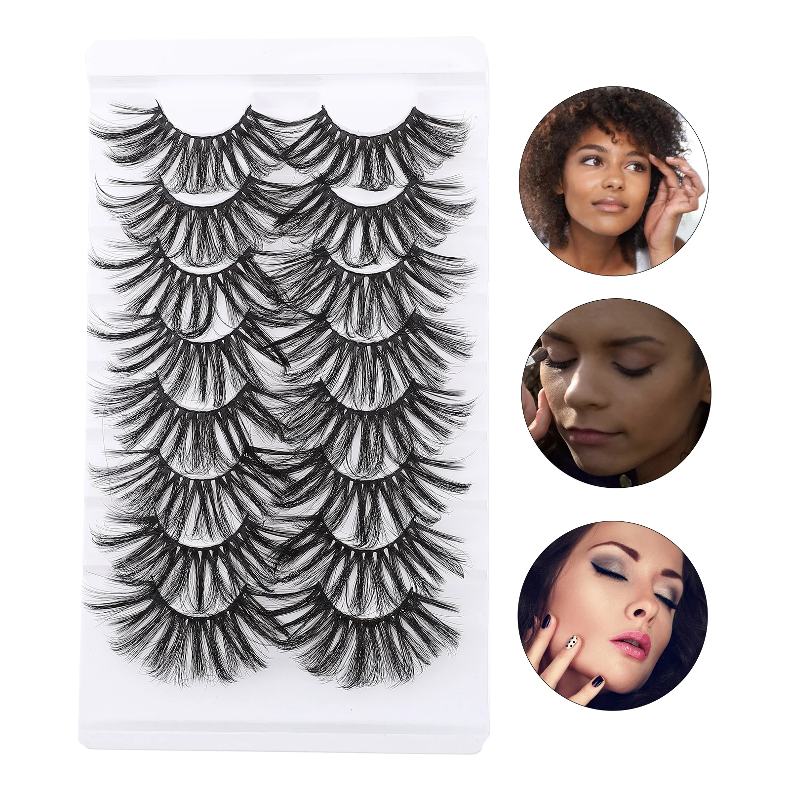 

Eyelashes Extension Kit Natural Lashes Fake Exaggerated Reusable Silk Thickfluffy Lash Supplies Eyelash Strip Volume Look False
