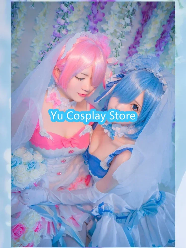 Аниме Re:Life in a Different World From Zero Ram Rem костюмы для косплея женское милое платье с вуалью