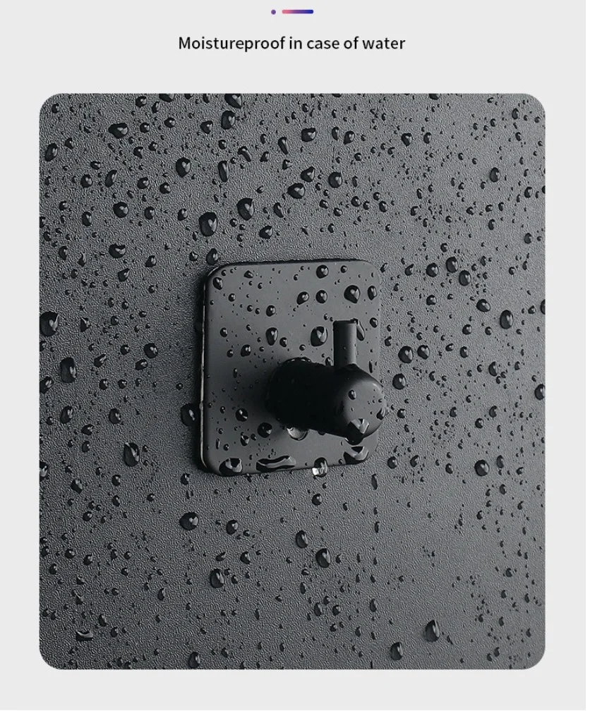 

Stainless Steel Hook 304 Black Cabinet Hook Bathroom Entry Bathroom Creative Key Stick Hook Free Punch Hook