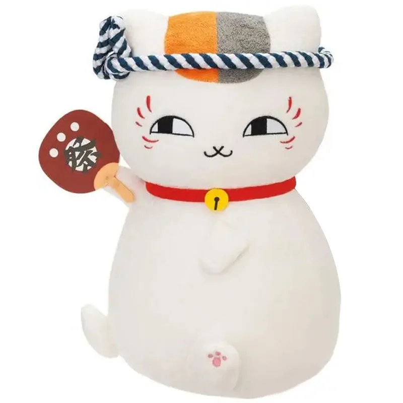 

Japan Anime Natsume's Book of Friends Nyanko Sensei Cat Summer Festival With Fan Big Plush Stuffed Pillow Toy Doll Gifts 35cm