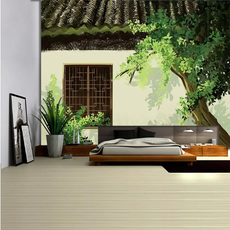 Ландшафтный двор гобелен для стен искусство домашний дом Спальня Декор 2024