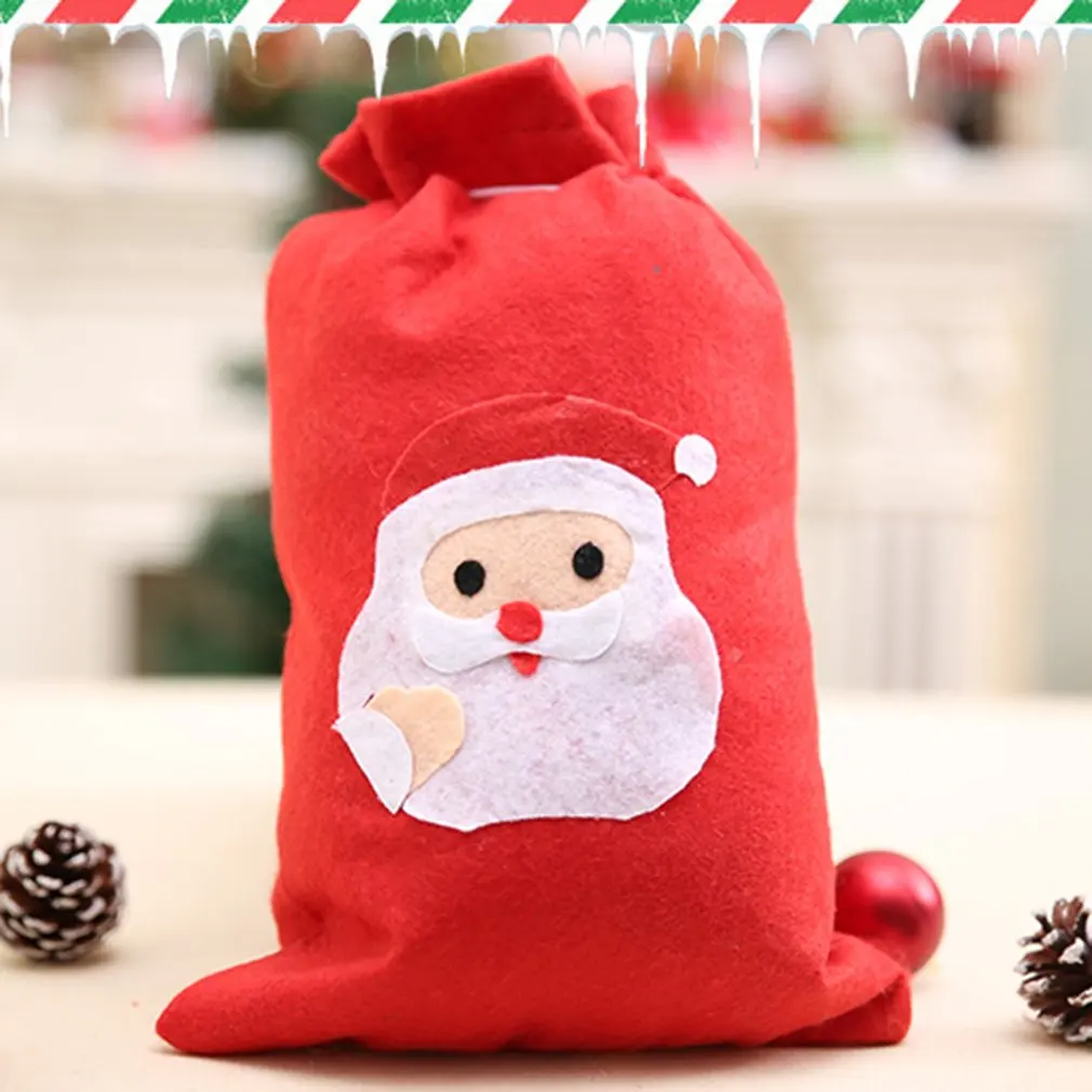 

Сумка для подарка на Рождество сумка из нетканого материала сумка для конфет ручная работа мультяшный Санта Клаус Снеговик Рождественская елка Случайная Доставка