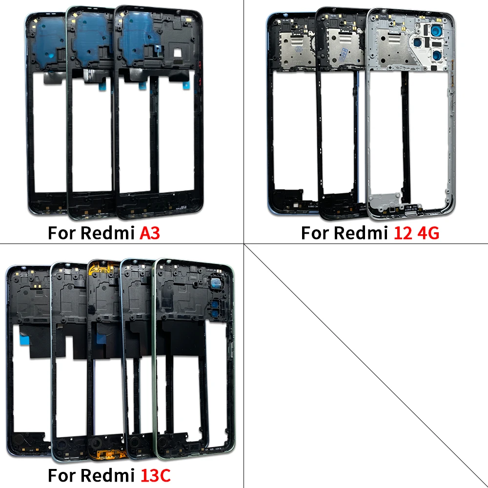 Фото НОВИНКА: Задняя крышка, средняя рамка, корпус для ремонта и замены для Xiaomi Redmi 13C, A3, 12 4G, 14C №3