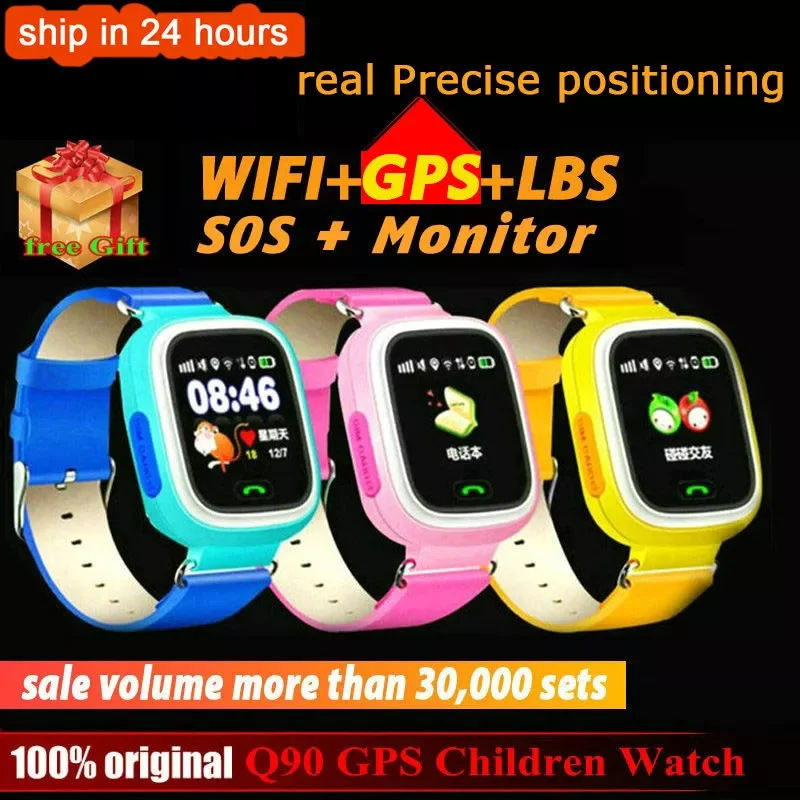 

New Q90 GPS Child Smart Watch Phone Position Kids Watch WIFI SOS 1.22inch Color Touch Screen Smart Baby Watch VS Q12 Q15 Q19