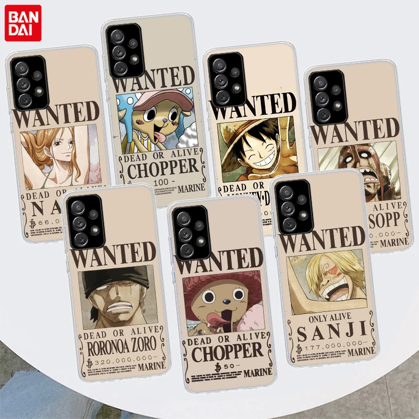 

Anime Luffy Wanted One Piece Phone Case For Samsung Galaxy A51 A71 A50 A70 A40 A30 A20E A10 A41 A31 A21S A11 A01 A6 A8 + A7 A9 P