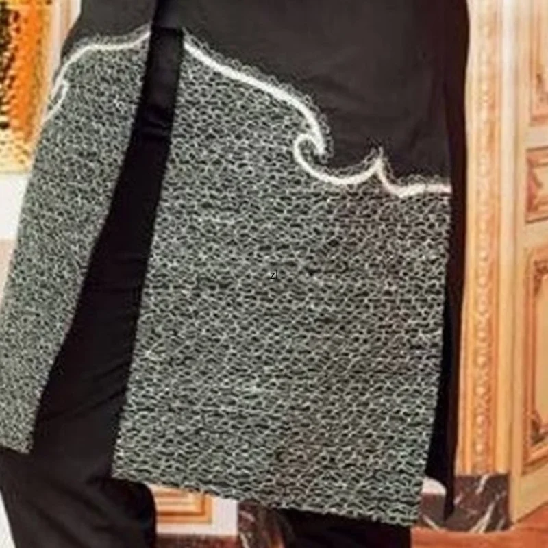 Men's Dashiki Mid-length Shirt Casual Printing Stitching African Men Shirt Islam Muslim Long-sleeve Fashion T-shirt djellaba man