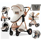 Роскошная коляска для новорожденных, 3 в 1, коляска с высоким ландшафтом, коляска с откидывающейся спинкой, складная коляска, детская люлька