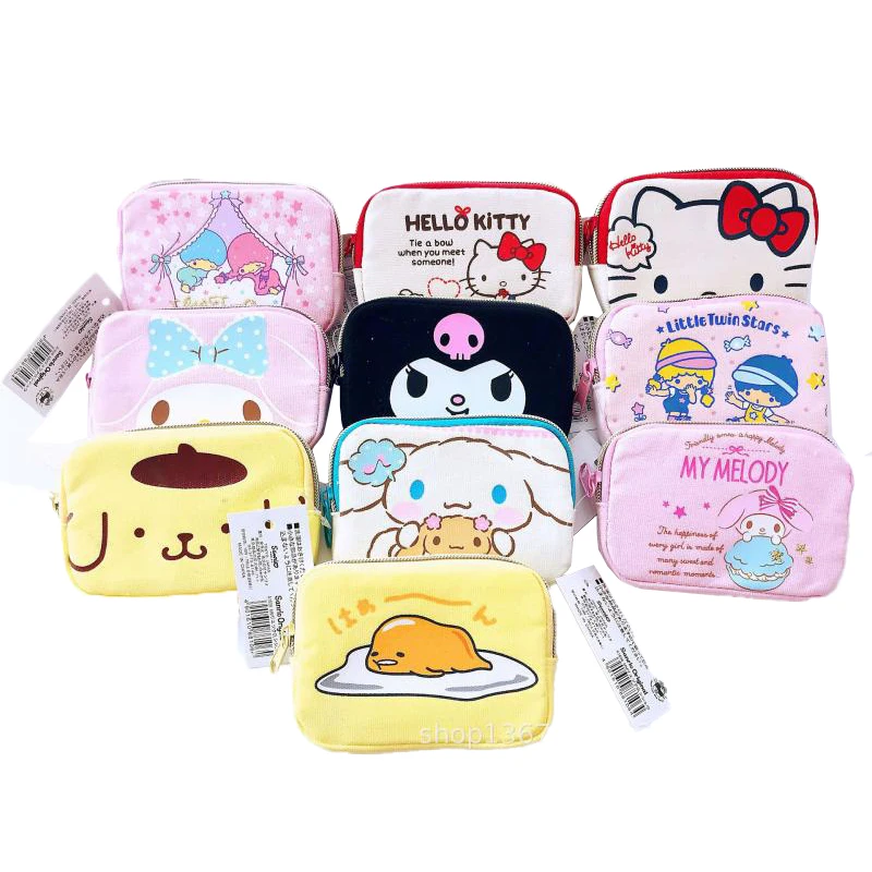 

12 см Sanrio Kawaii Kitty LittleTwinStars Kuromi mymelody Cinnamoroll холщовый Кошелек для монет сумка для хранения банковских карт