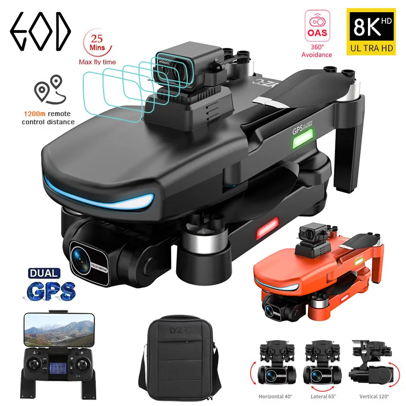 

New GPS Drone 4K 8K Professional HD Camera 3-axis Anti-shake Gimbal Obstacle Avoidance Brushless Motor Foldable Quadcopter 1200M