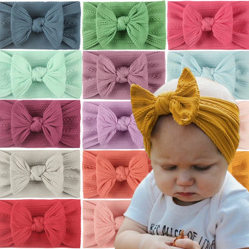 

12 Pcs Baby Nylon Headbands Hairbands Hair Bow Elastics Handmade Hair Accessories for Baby Girls Newborn Infant Toddlers Kids