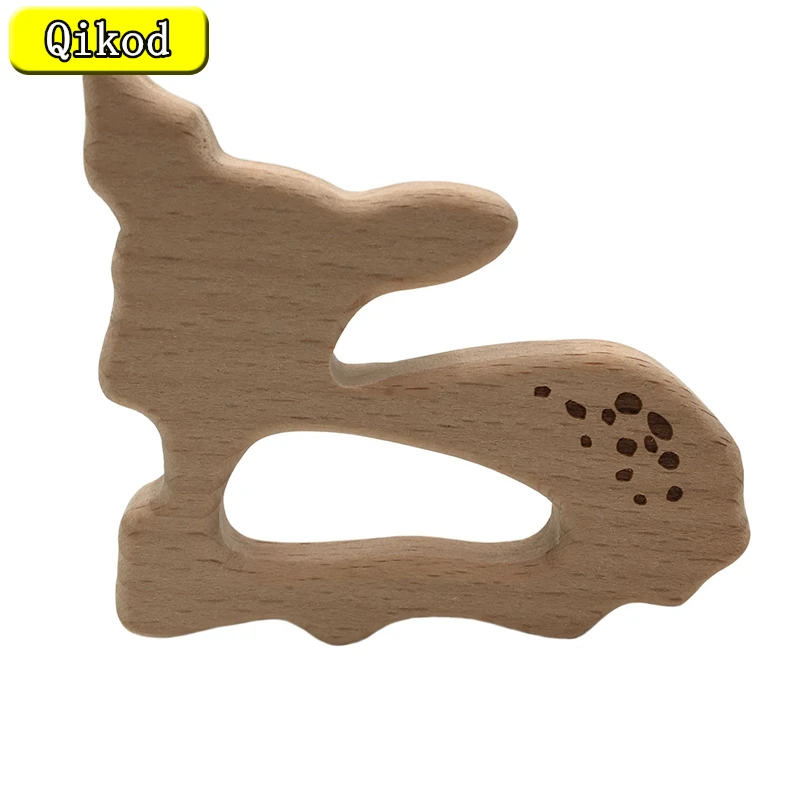 

Baby Nursing Teether Accessories Sika Deer Wood Bear Food Grade Sensory Toy DIY Teething Jewelry Pendant Baby Teether Baby Gifts