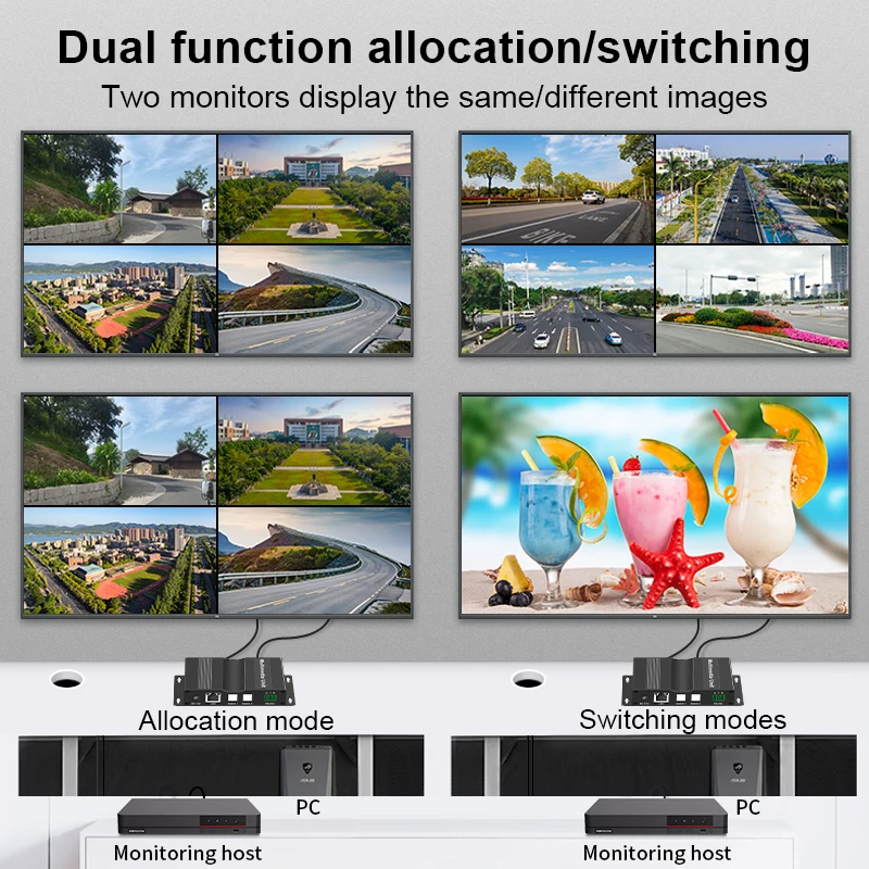 Фото Удлинитель 2x2, разветвитель через Ethernet, 200 м, 2 в 2, 1080P, IP-удлинитель, разветвитель портов RJ45, удлинитель с TCP/IP для ТВ-ПК №4