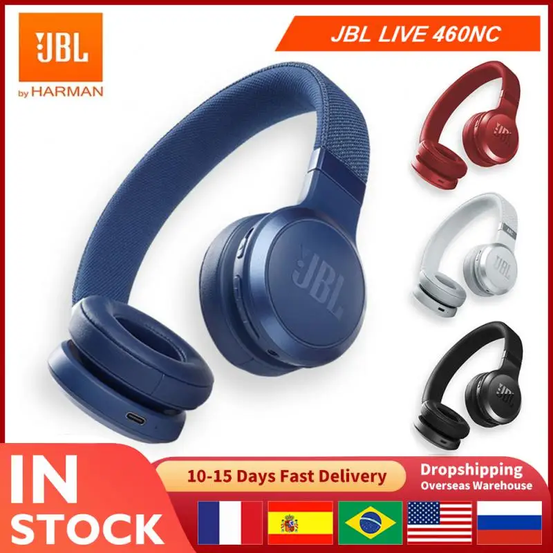 

Original JBL LIVE 460 NC Wireless Bluetooth Headphones BT5.0 Foldable Active Noise Cancellation Music Sports Headset with Mic
