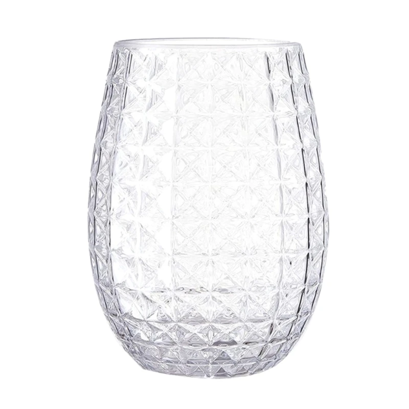 

Shatterproof Plastics Short Wine Cup Pineapples Drinking Glass Unbreakable Glass Indoor Outdoor Use Fall-proof 16oz DropShip