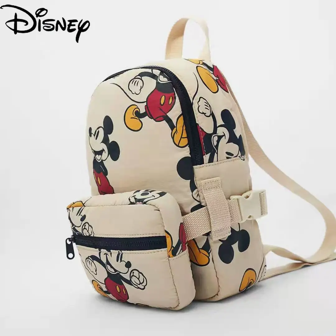 Новый холщовый рюкзак для мальчиков и девочек с мультипликационным принтом и съемным передним карманом