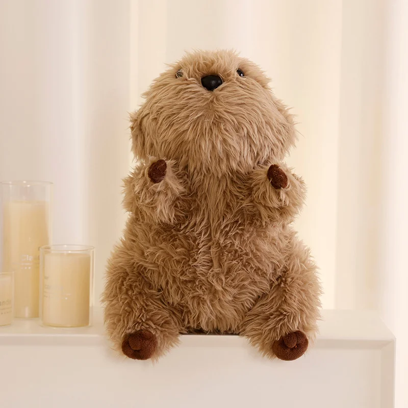 

35cm Cute Long Hair Castor Stuffed Fluffy Sea Animal Lovely Anime Baby Appease Doll Home Decro Kids Birthday Gifts