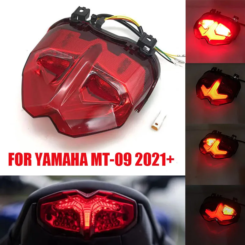 

For Yamaha MT-09 MT09 MT 09 2021-2022 Smoke Motorcycle Modified Brake Turn Signal Integrated Tail Lights Taillight Rear LED Lamp