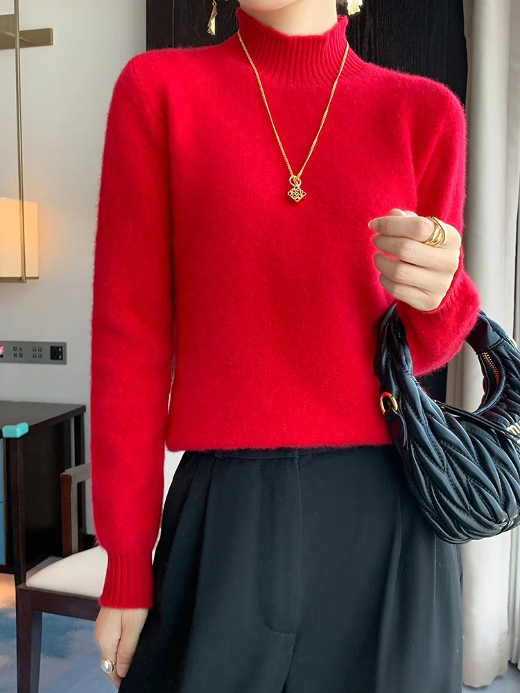 Осень-зима плотные женские пуловеры из 100% мериносовой шерсти с