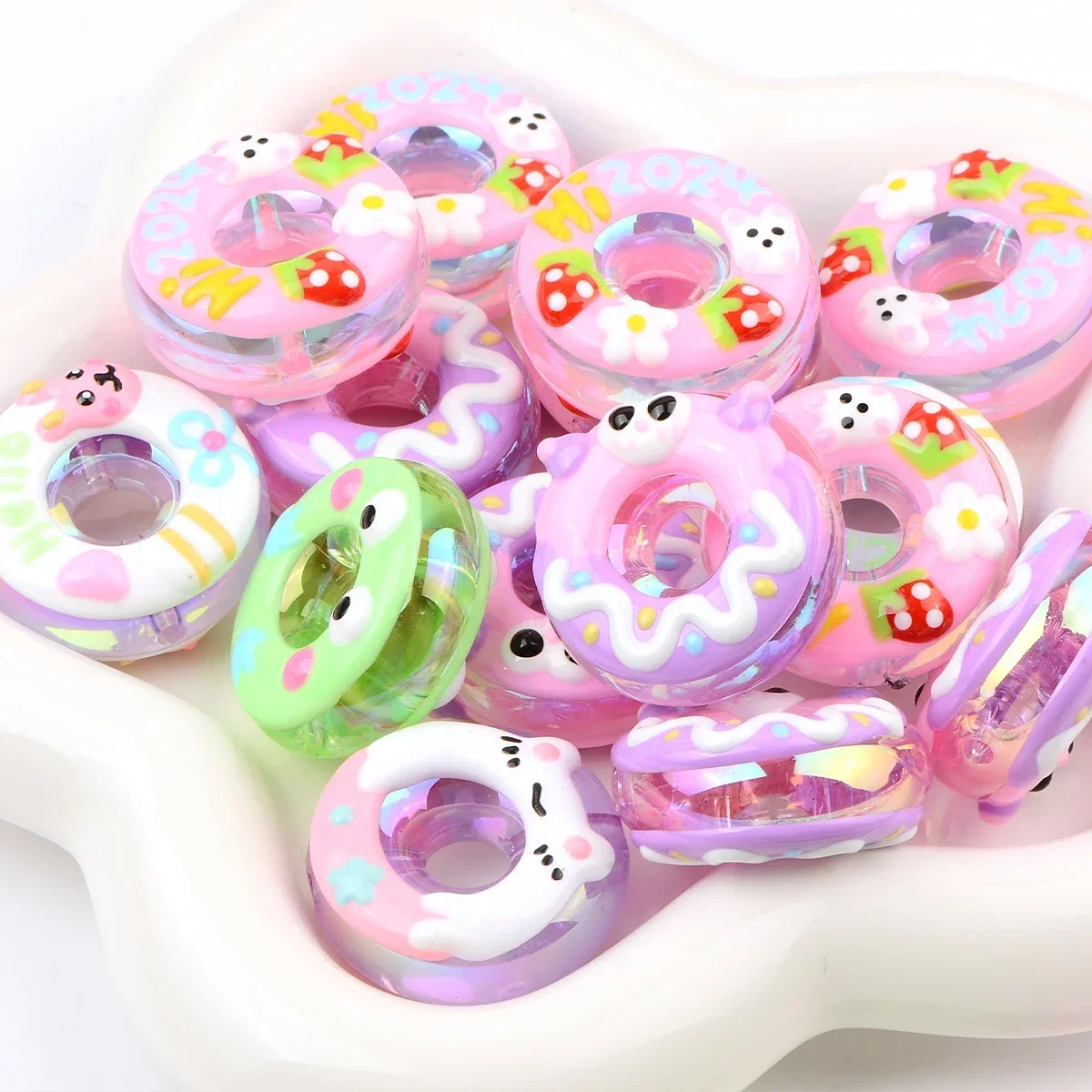 5 шт. бусины-пончики для бижутерии