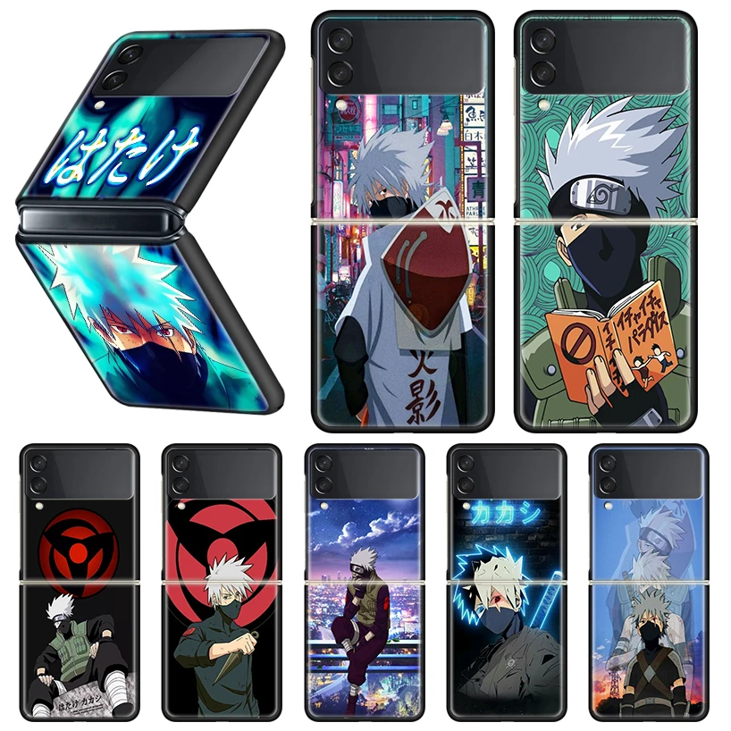 

Naruto Kakashi Phone Case For Samsung Galaxy Z Flip 3 5G Black Hard Cover ZFlip3 Luxury Coque Fundas Shockproof Bumper