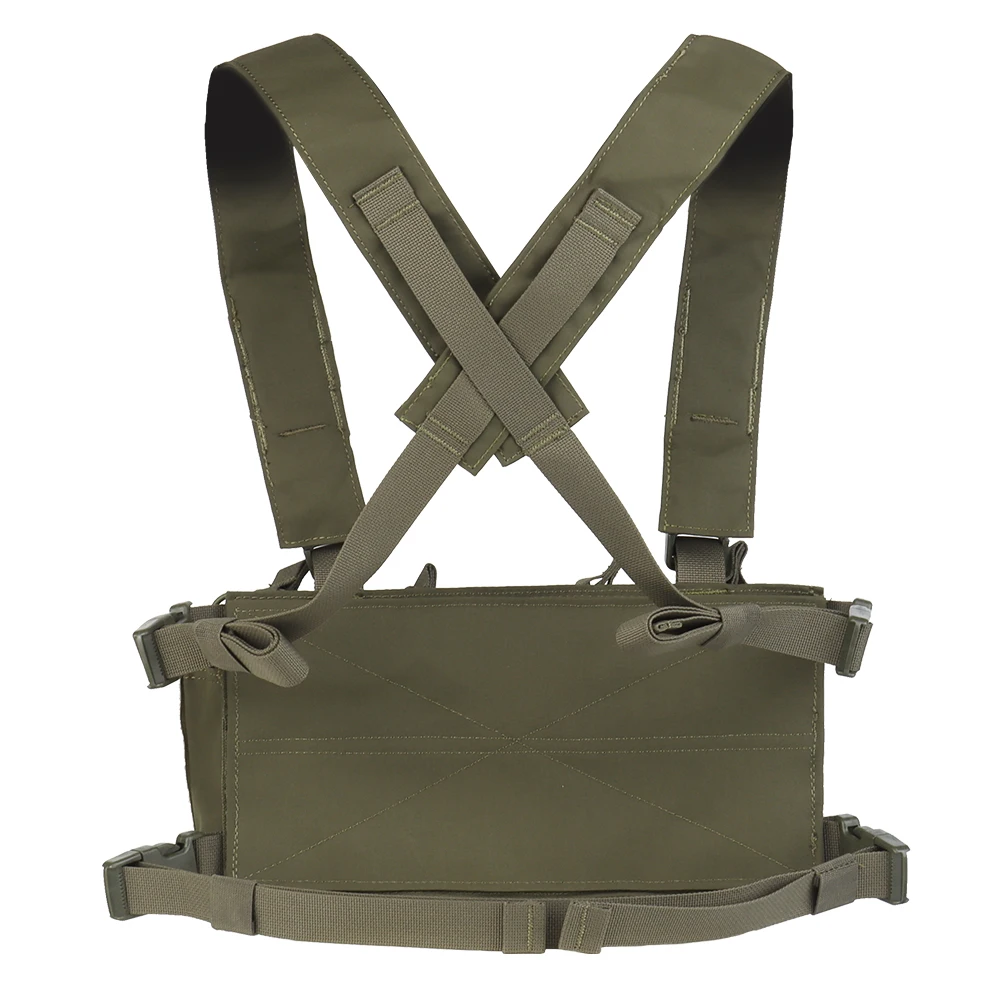 Фото Тактический нагрудный жилет D3CRX MOLLE для охоты, многофункциональный модульный плитоносец с четырьмя подсумками для магазинов 9 мм и 5,56 мм №3