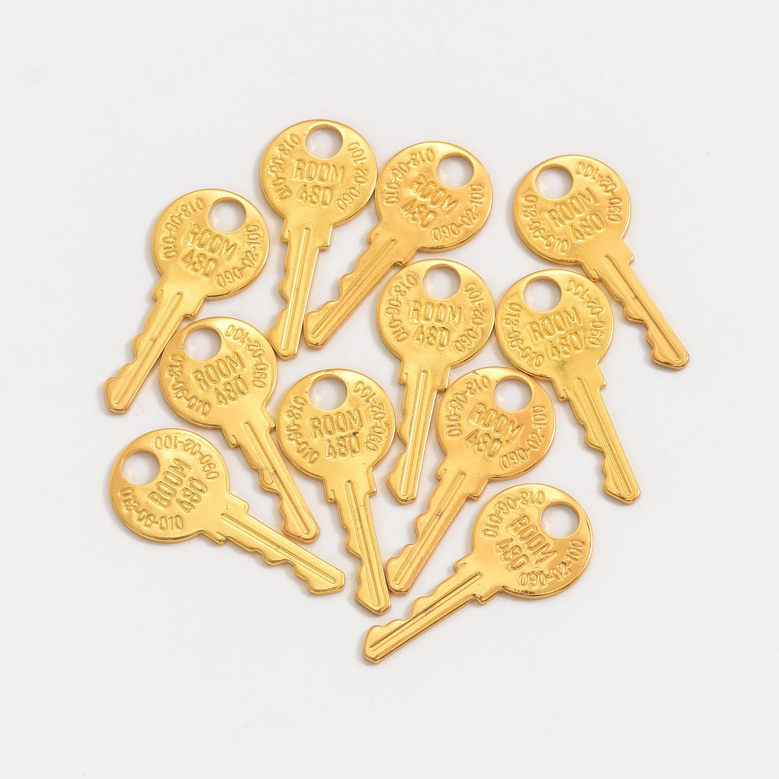10 шт. 17 3*38 мм гальваническое золото винтажная имитация одно отверстие ключ