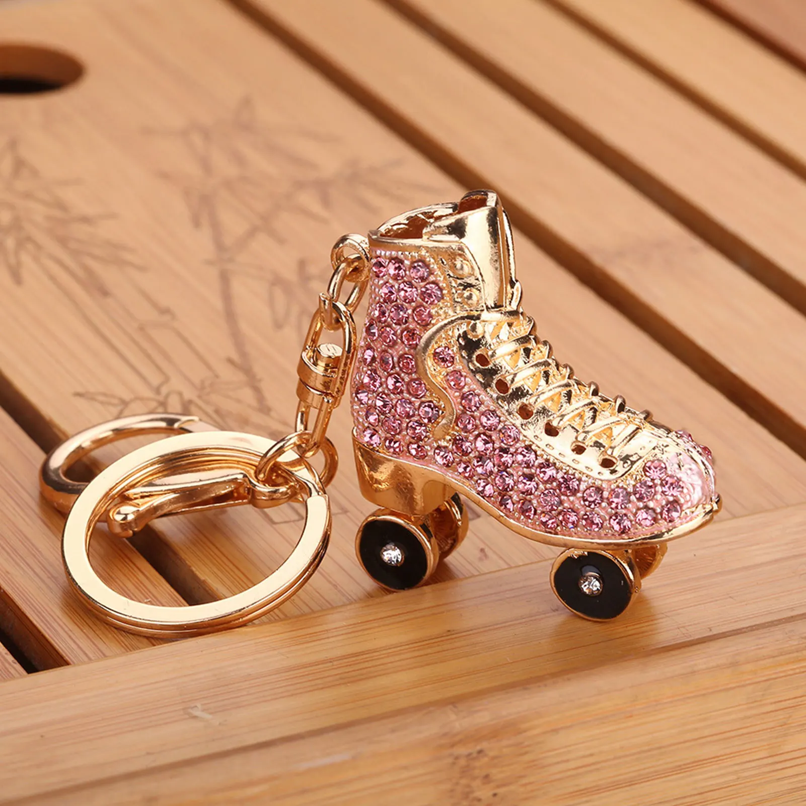 

Roller Skates Keychain for Women Bling Rhinestone Metal Alloy Keyring for Purse Handbag Girls Bag Wallet Accessories for Birthda