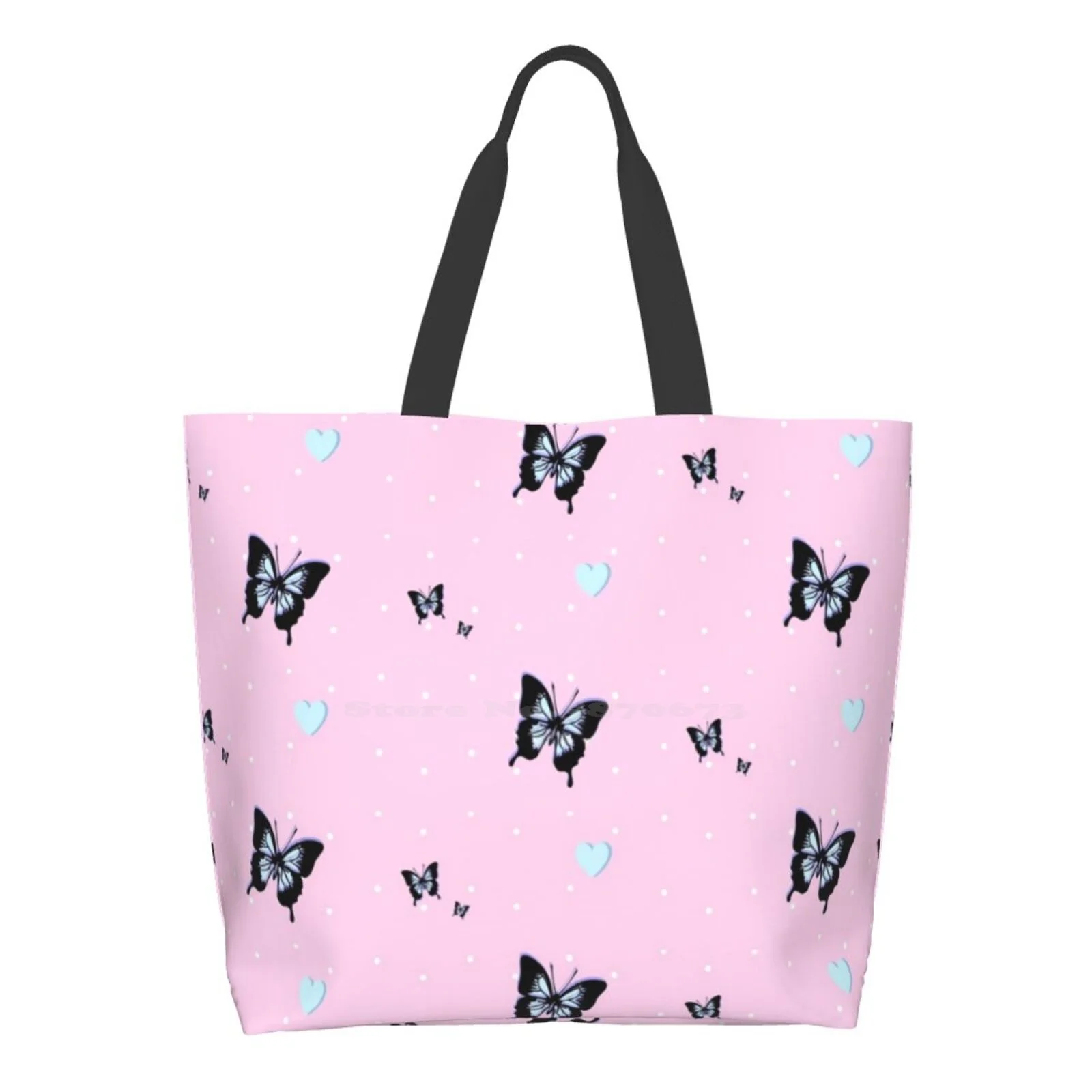 

Soft Grunge Pastel Pink Dot Print Designer Handbags Shopping Tote Pink Heart Bad Y2K Kawaii Soft Dainty Grunge Paste Dot Polka