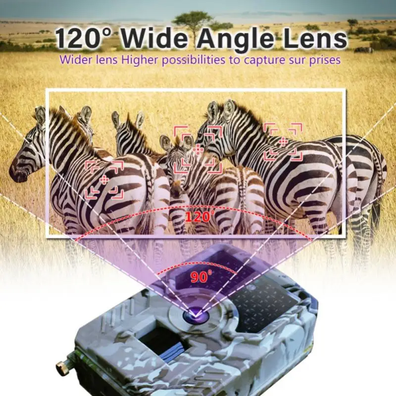 

PR200 16MP 1080P Hunting Camera IP56 Waterproof Wildlife Trail Camera Night Photo Trap Infrared Thermal Imager