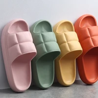 2022 slippers square thick bottom slippers female summer outdoor shoes home bathroom bathing anti cool slippers male