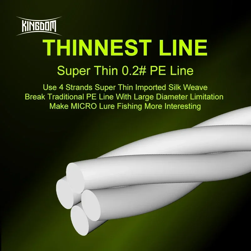 Рыболовные лески Kingdom Micro Fly THINNER 150 м 4 нити плетеный полиэтиленовый японский набор