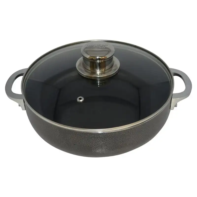 

Quart Nonstick Charcoal Exterior Caldero or Dutch Oven with Glass Lid Air fryer liner Cooling rack Baking tray Air fryer silicon