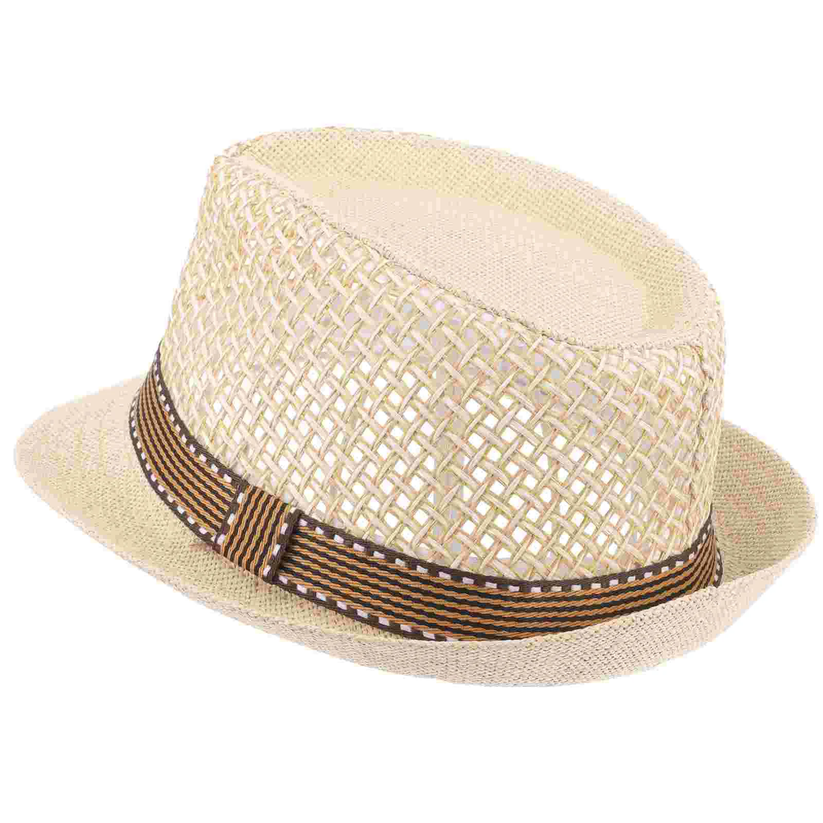 

Straw Hat Short-brimmed Beach Hat Breathable Woven Bucket Hat For Men Women