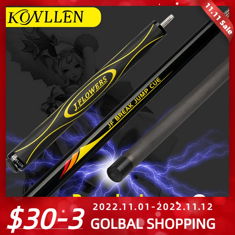 

KONLLEN Carbon Fiber Punch&Jump Cue Stick Technology Billiard Cue Carbon Fiber Pool Punch Cue Jump Cue Powerful Break Jump Cue