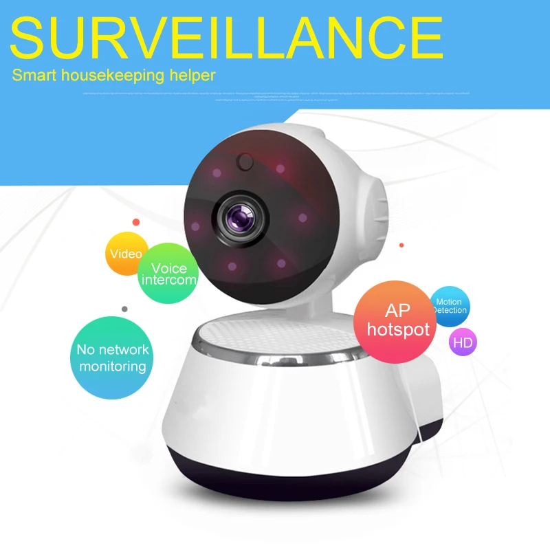 

V380 HD 720P PTZ WiFi IP Camera Mini Wireless Surveillance Security Camera Two-way Audio Motion Detection Alarm Remote Access