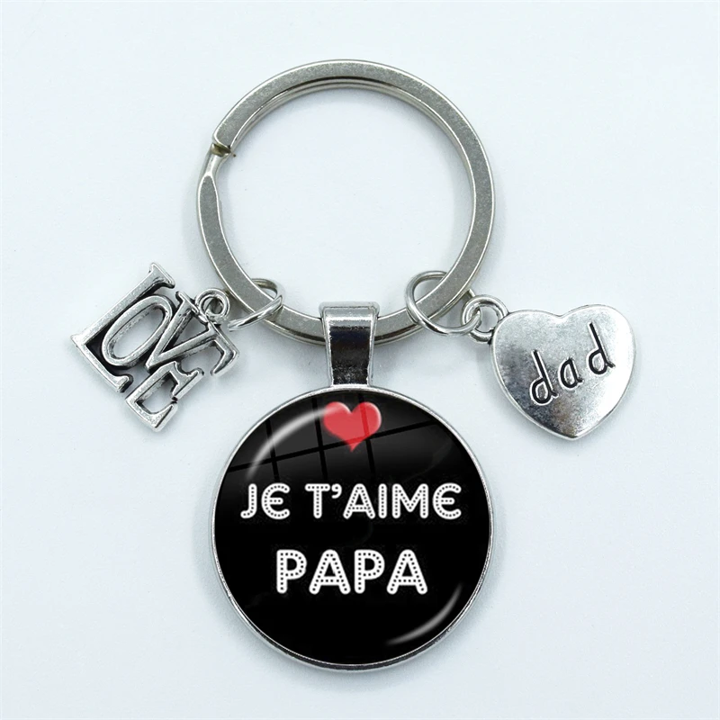 Новая мода je tɺime Papa брелок для ключей подарки отца jɺi un Super держатель кольца