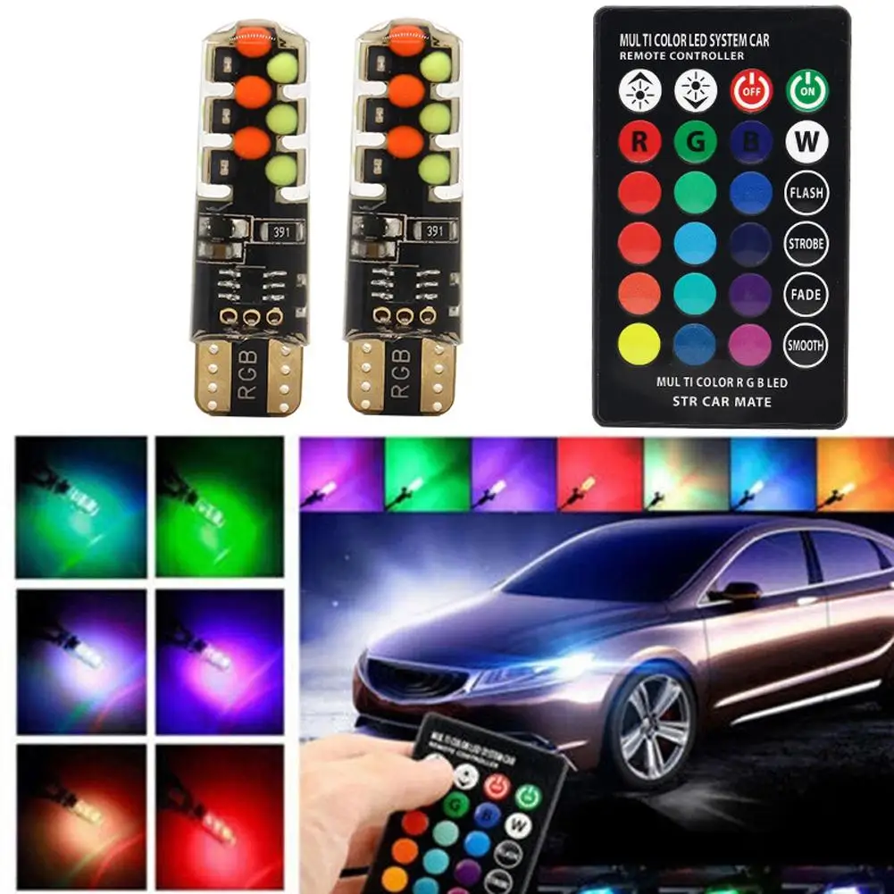 Автомобильная купольная лампа T10 W5W с RGB-подсветкой 194 дюйма 168 Вт 5050SMD 12 В