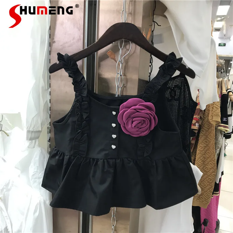 

Женский короткий топ на бретелях-спагетти, свободный хлопковый топ в стиле ретро с цветочным принтом на бретелях, весна-лето 2022