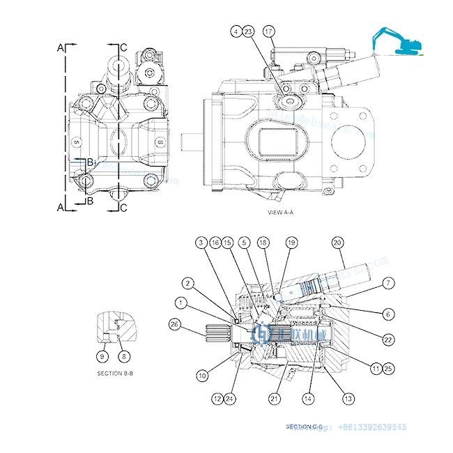 4230097 CAT-305.5E 305.5E2 главный насос экскаватора GP-главный Гидравлический поршневой