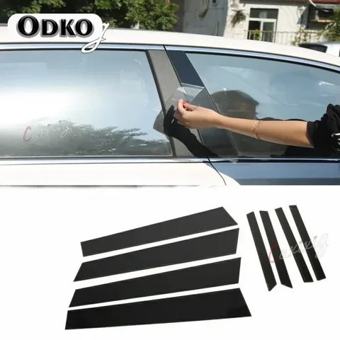 Автомобильные наклейки для Honda Civic 8/9/10th 2006 2007-2020, глянцевые черные стойки для дверей, окон, стойки, комплекты отделки, аксессуары для автомобиля