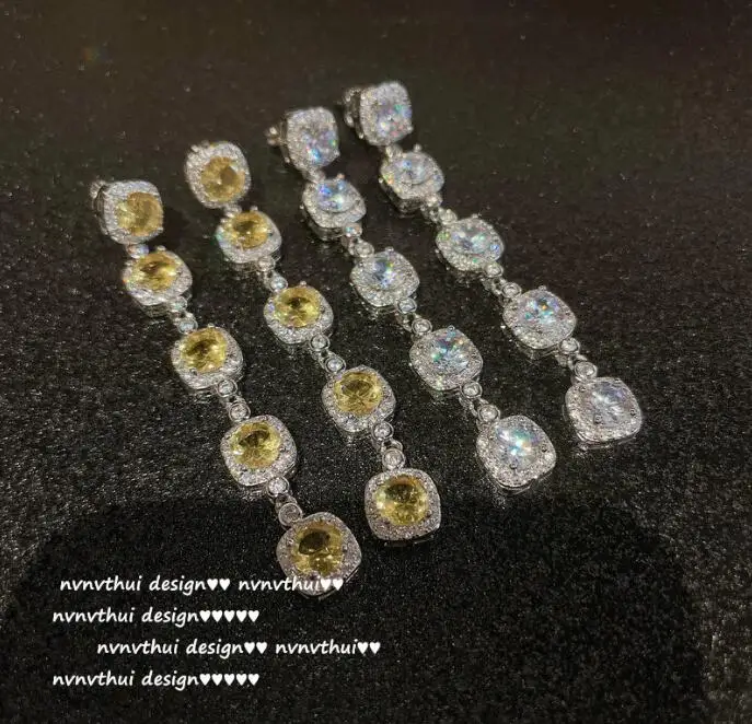 

Блестящие Геометрические Квадратные серьги с драгоценным камнем, дизайнерские трехмерные звезды, циркониевые ювелирные изделия с бантом и...