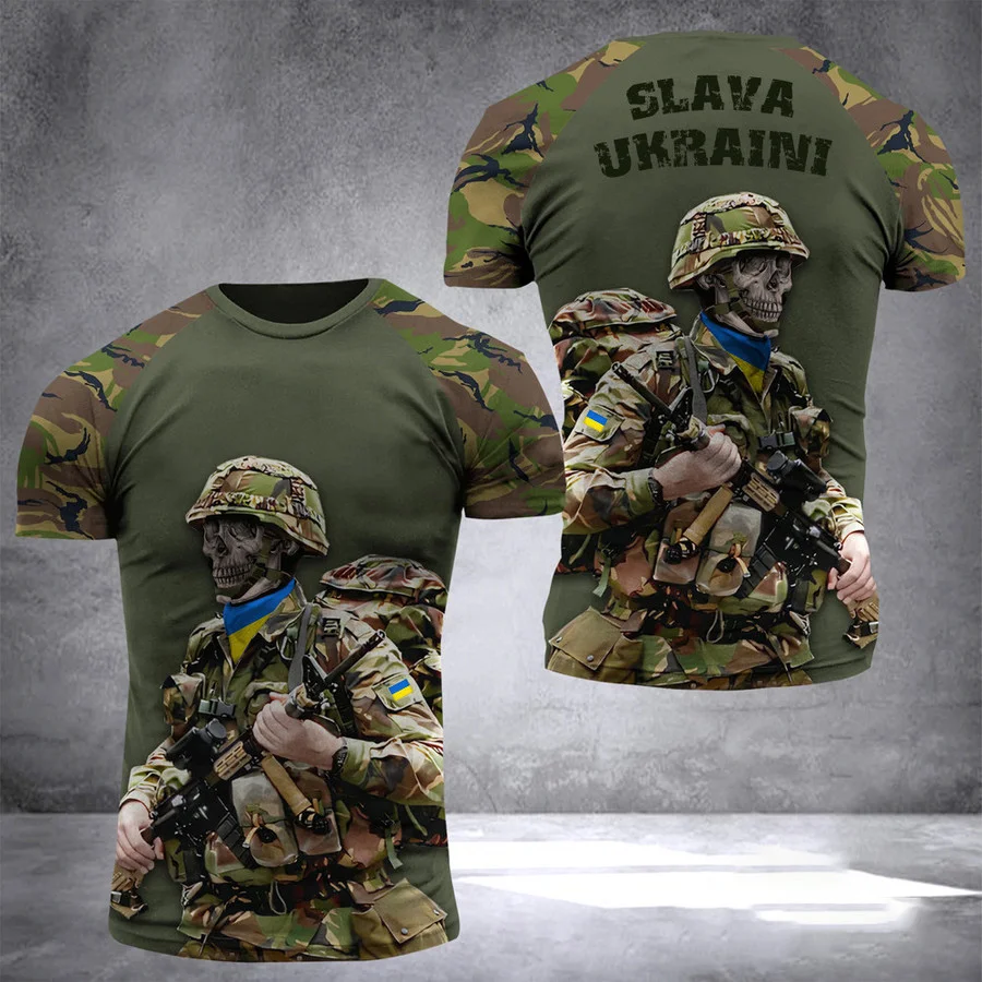 

Vintage Military Men's T-shirt Summer Casual Veteran Soldiers Tees3d Printing Trend Hot Pullover Men's Shirt Field Outdoor Tees