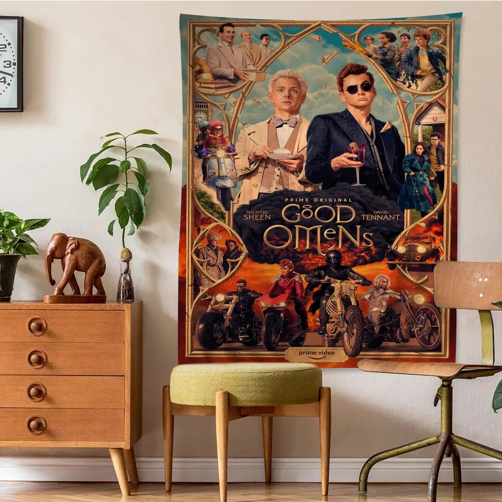 Good Omens TV Series Богемный Гобелен Настенный Индийский Декор Будды Хиппи Волшебный