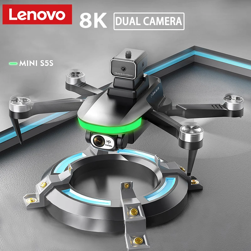 Lenovo S5S Mini Drone Professional Type 8K HD Camera Obstacle Avoidance Aerial Photography Light Flow Folding Quadcopter 4000M