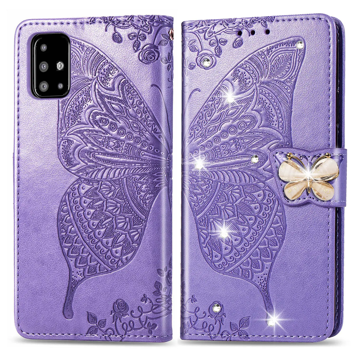 

Flip Leather Butterfly Embossing Wallet Case For Samsung A22 A31 A32 A41 A51 A52 A71 A72 A82