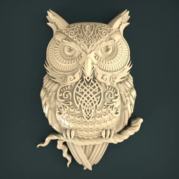 

3D модель STL Сова для гравировки с ЧПУ и рельефной 3d-печати с поддержкой Artcam Pro Vectric Aspire Cut3d