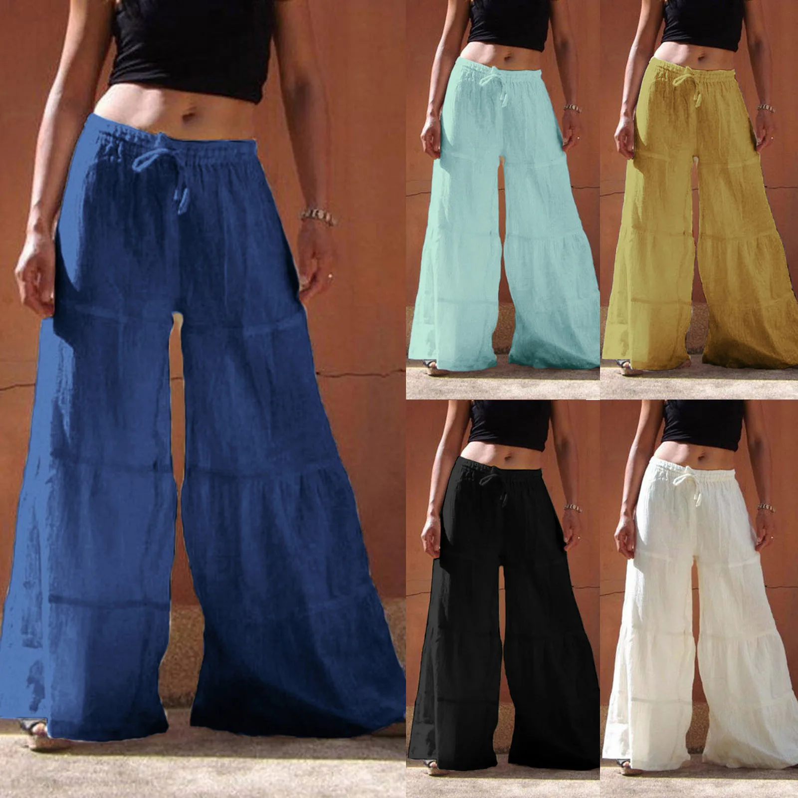 

Брюки-карго женские с широкими штанинами, на весну и осень