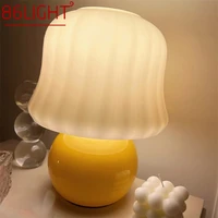 86light nordic creative table lamp modern led yellow mushroom desk light bedside decorative for home