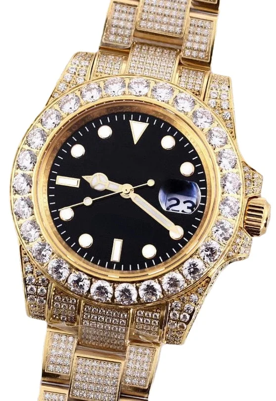 

mens mechanical watch Gold automatic Iced Diamond