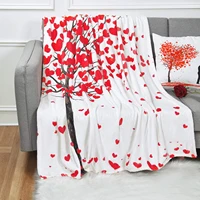 valentines day throw blanket red heart blanket romantic heart tree soft warm blanket throw love flannel cozy blanket for bed